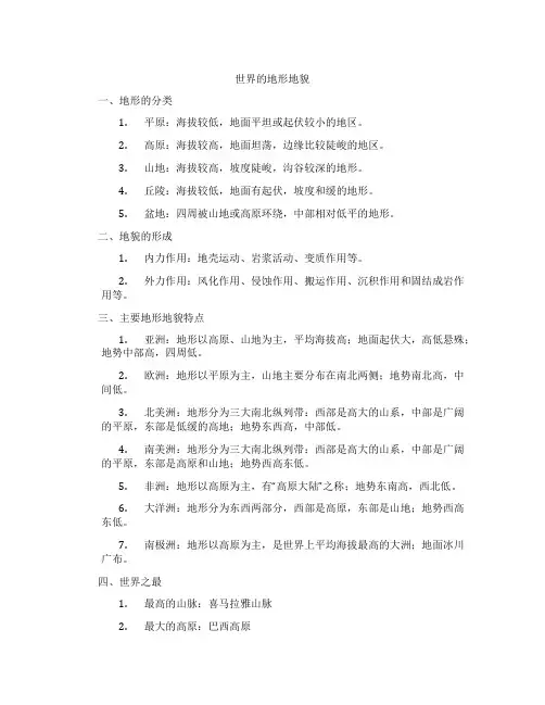 世界的地形地貌