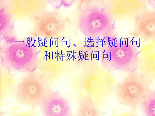 一般疑问句 选择疑问句 特殊疑问句