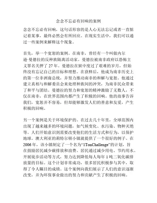 念念不忘必有回响的案例