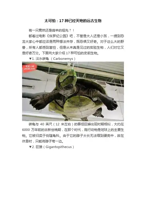 太可怕：17种已经灭绝的远古生物