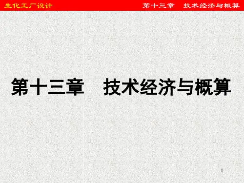 生化工厂设计：11第十一章技术经济与概算