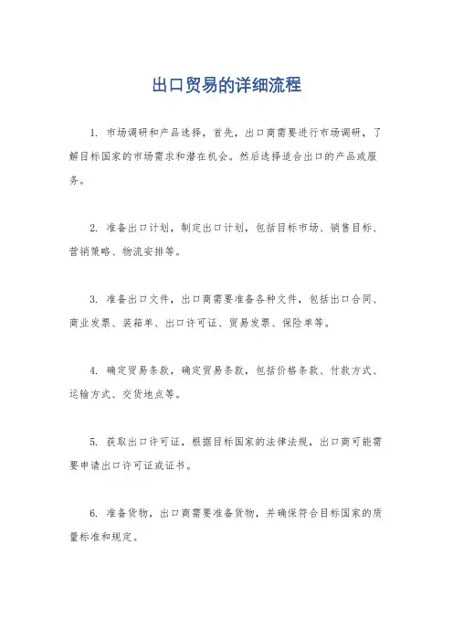 出口贸易的详细流程