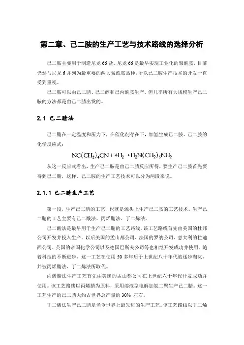 己二胺的生产工艺与技术路线的选择分析
