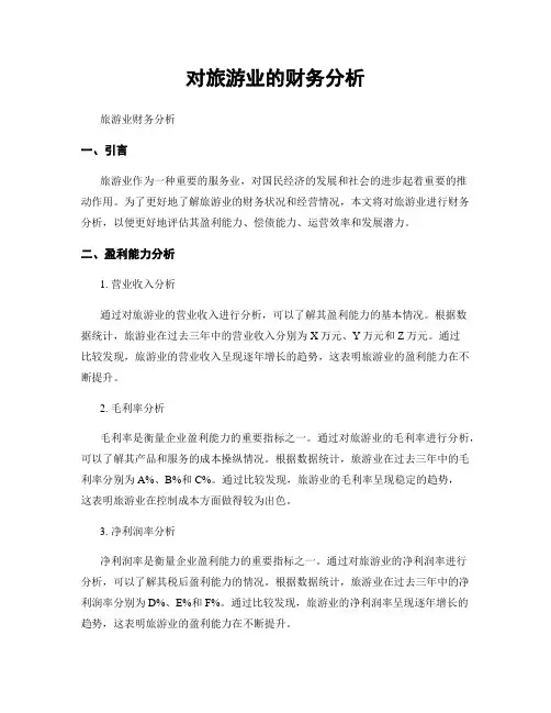 对旅游业的财务分析