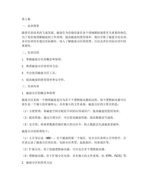 磁盘分化的实训报告(3篇)