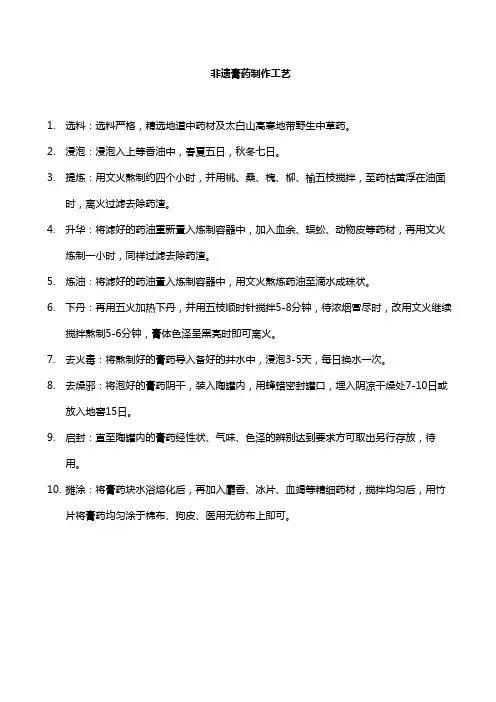 非遗膏药制作工艺