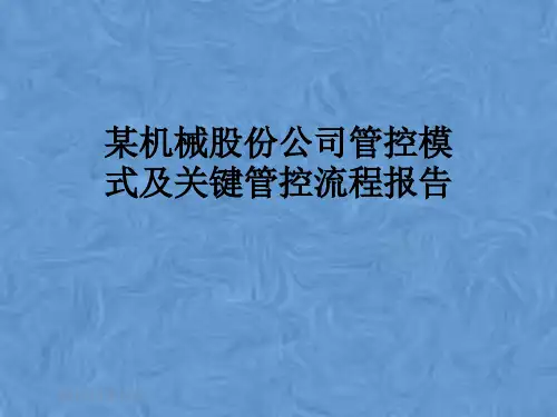 某机械股份公司管控模式及关键管控流程报告