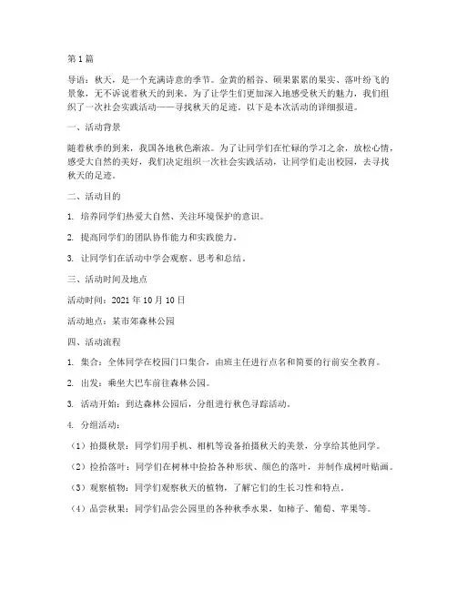 社会实践活动找秋天(3篇)