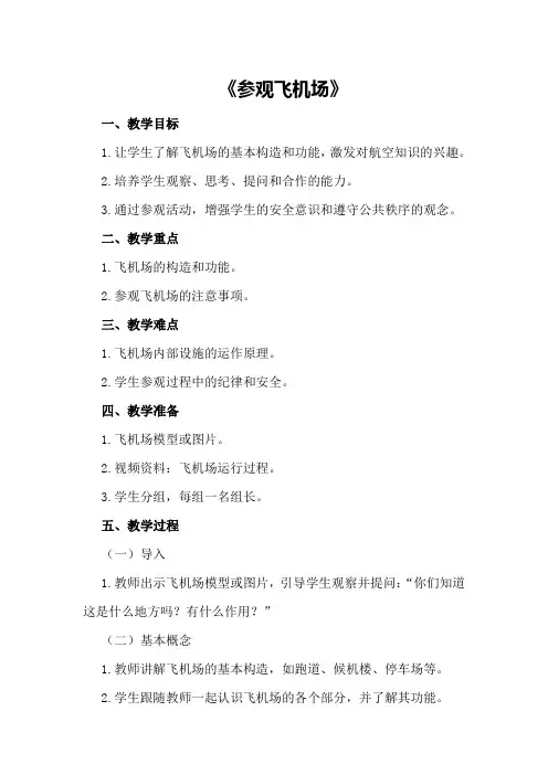 大班科学公开课教案《参观飞机场》