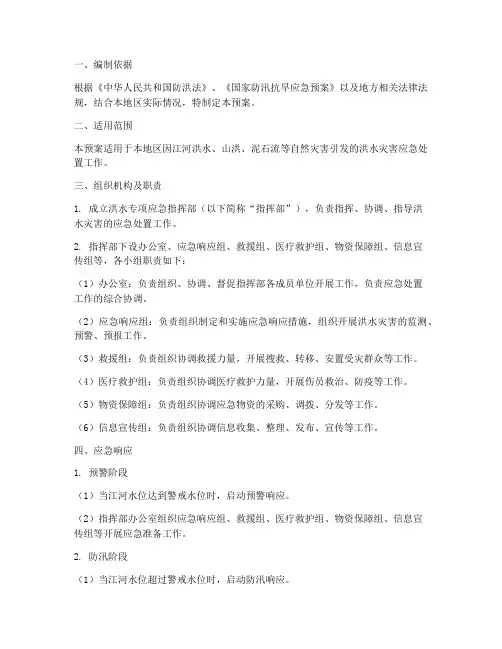 洪水专项应急预案