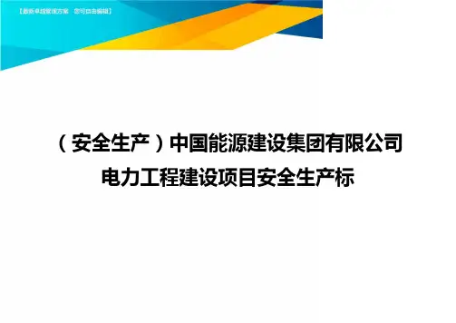 2020年(安全生产)中国能源建设集团有限公司电力工程建设项目安全生产标