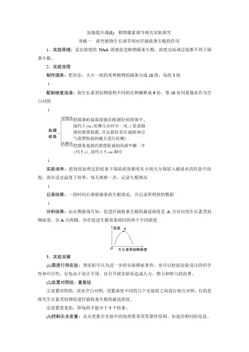 高中生物 植物激素调节相关实验探究
