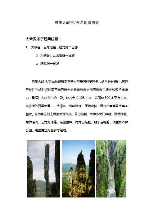 恩施大峡谷云龙地缝简介