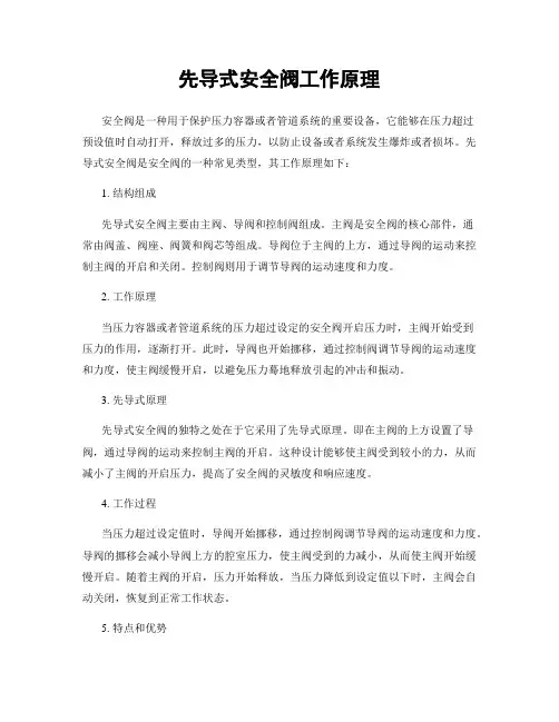 先导式安全阀工作原理