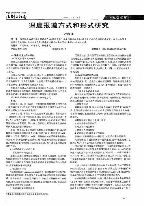 深度报道方式和形式研究