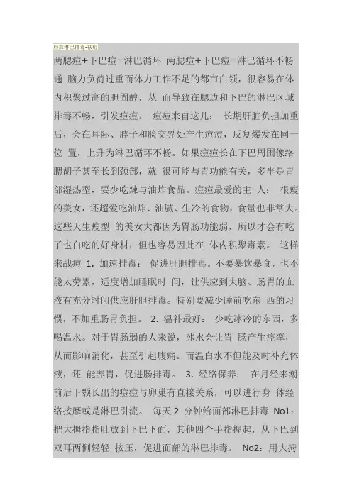 脸部淋巴排毒-祛痘