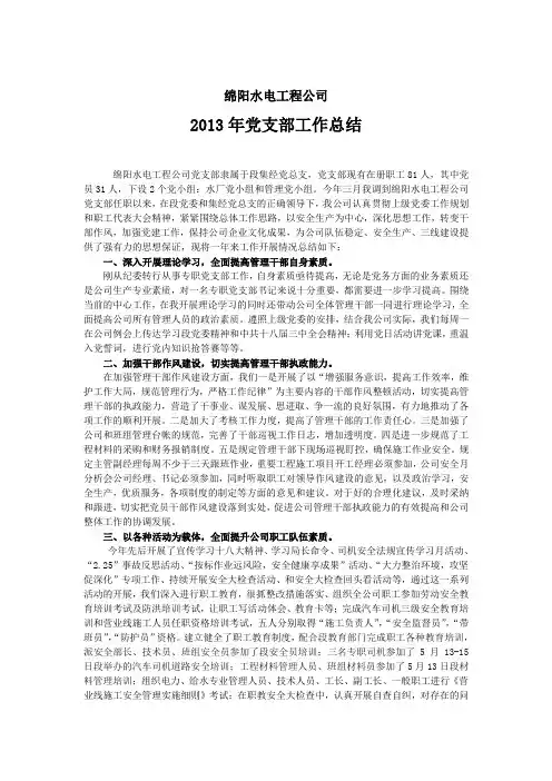 支部2013年工作总结