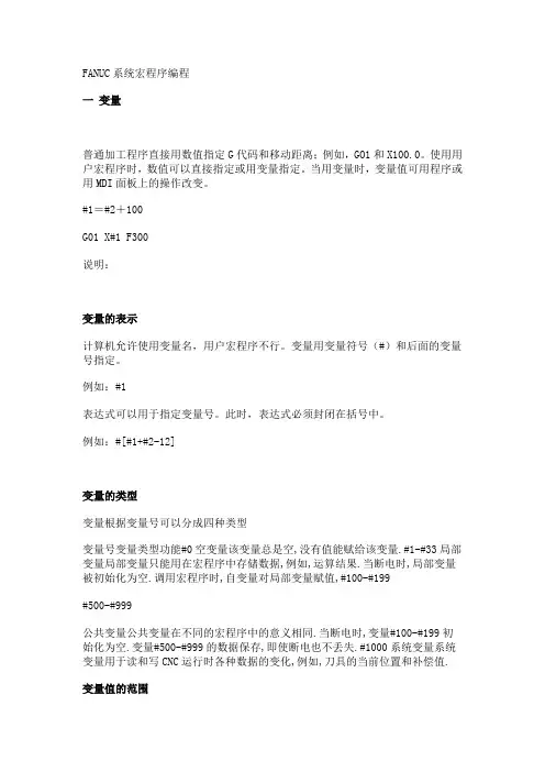 FANUC系统宏程序编程