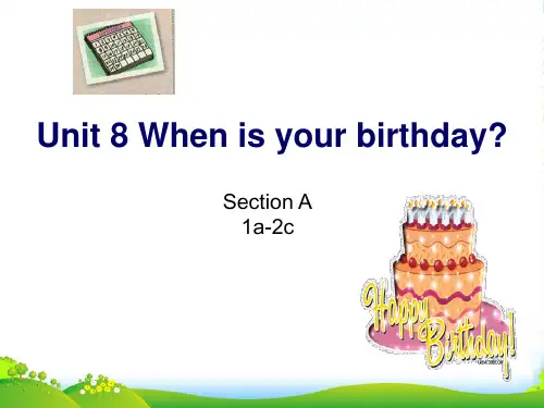 人教版 七年级上册上UNIT8 Section A 1a2c(PPT26张)