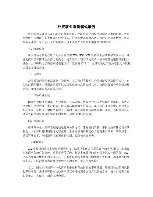 外贸新业态新模式举例