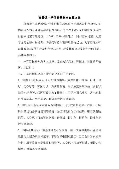 齐贤镇中学体育器材室布置方案