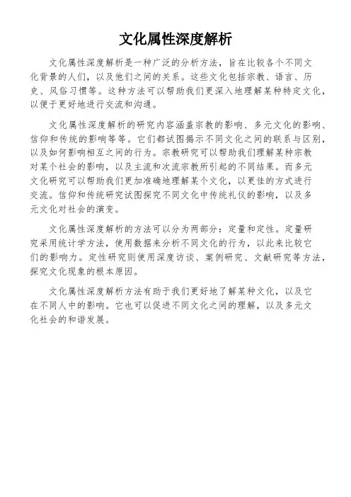 文化属性深度解析