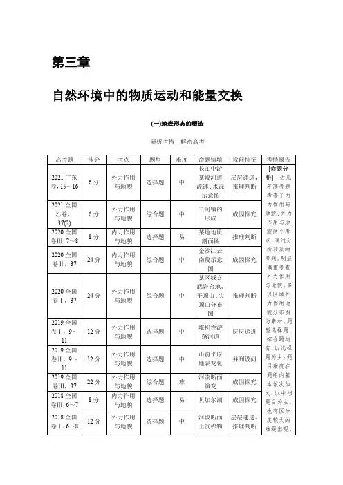 高考地理二轮复习学案 湘教版(统考版)：地球的结构-地壳的物质组成和物质循环