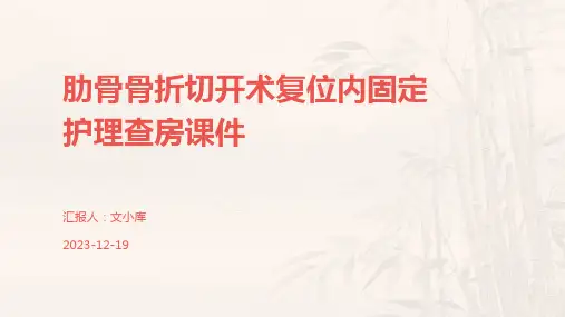 肋骨骨折切开术复位内固定护理查房课件