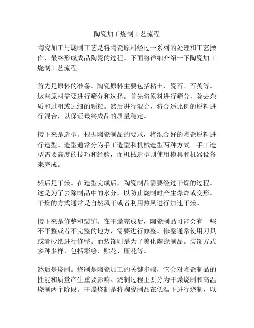 陶瓷加工烧制工艺流程