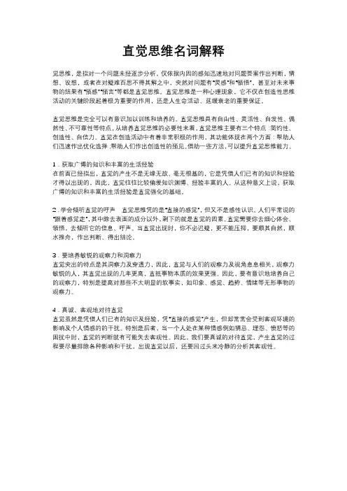直觉思维名词解释