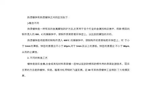 热镀锌和热浸锌的区别