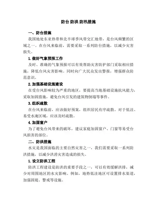 防台 防洪 防汛措施