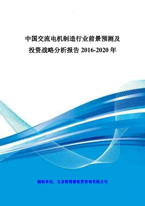 中国交流电机制造行业前景预测及投资战略分析报告 