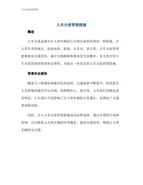 人车分流管理措施
