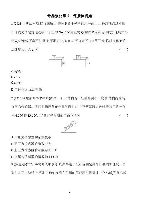 2025高中物理必修第三册鲁科版专题强化练3 连接体问题