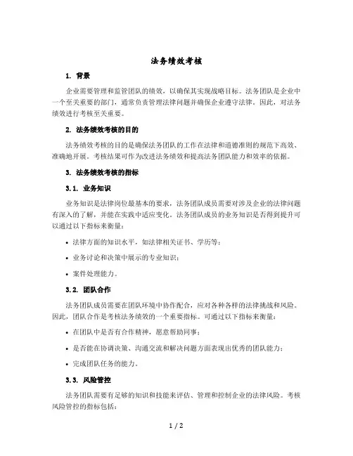 法务绩效考核