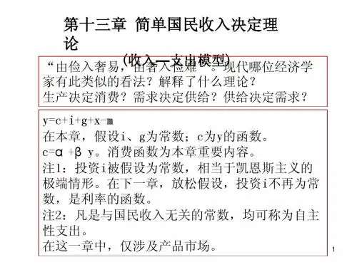 中国人民大学出版社西方经济学(宏观部分)13章简单国民收入决定理论