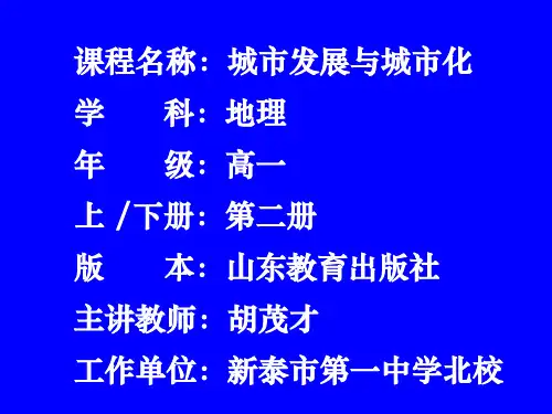 鲁教版高中地理必修二第二单元第1节《城市发展与城市化》课件(共28张PPT)