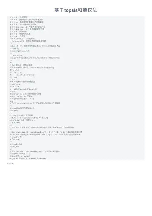 基于topsis和熵权法