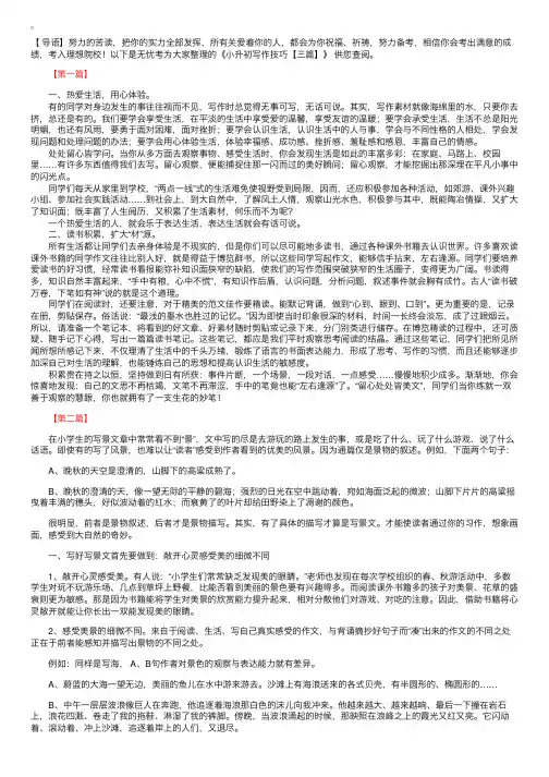 小升初写作技巧【三篇】