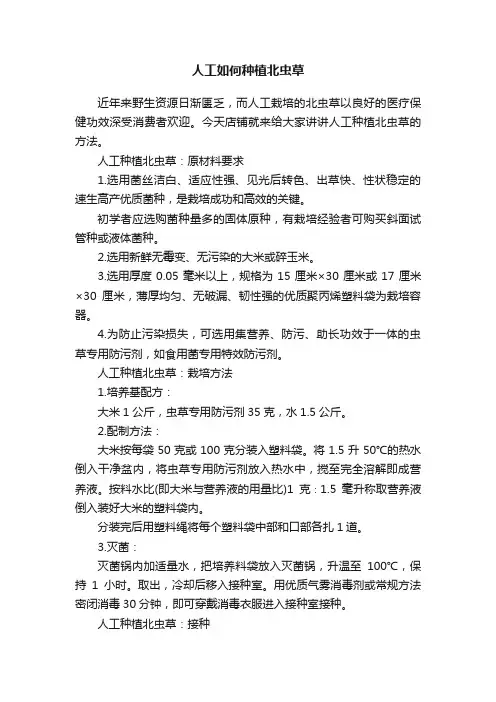人工如何种植北虫草