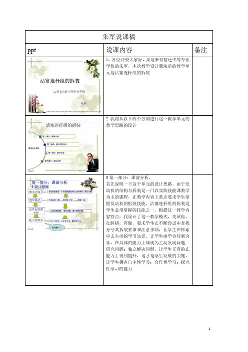 活塞连杆组说课稿