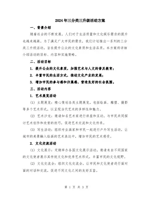 2024年三分类三升级活动方案