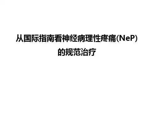 世界神经病理性疼痛指南解读-1