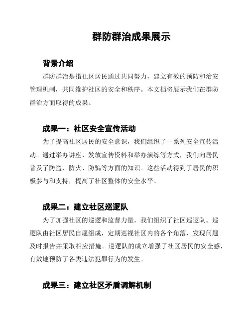 群防群治成果展示