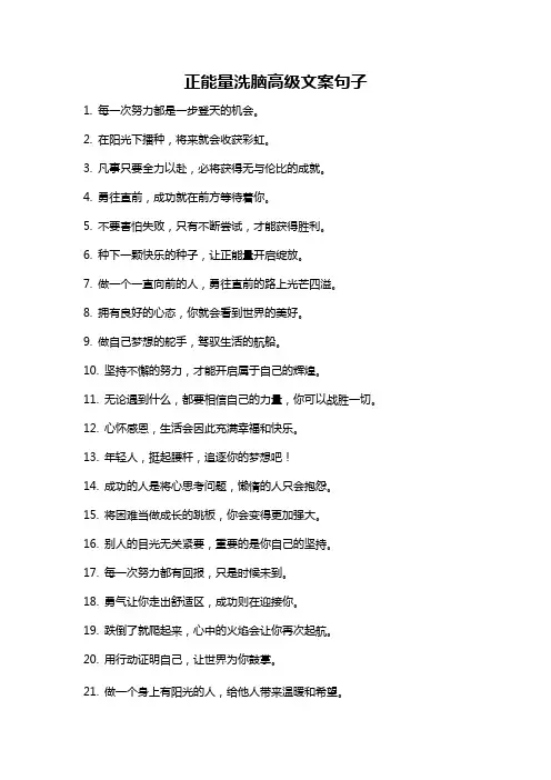 正能量洗脑高级文案句子