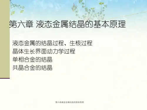 第六章液态金属结晶的基本原理