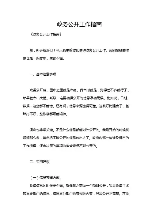 政务公开工作指南