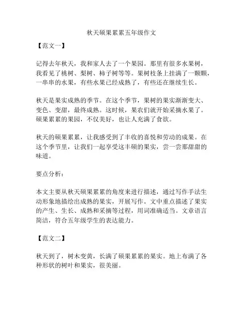 秋天硕果累累五年级作文