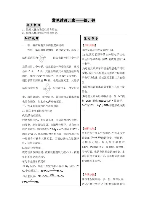 常见过渡元素——铁、铜